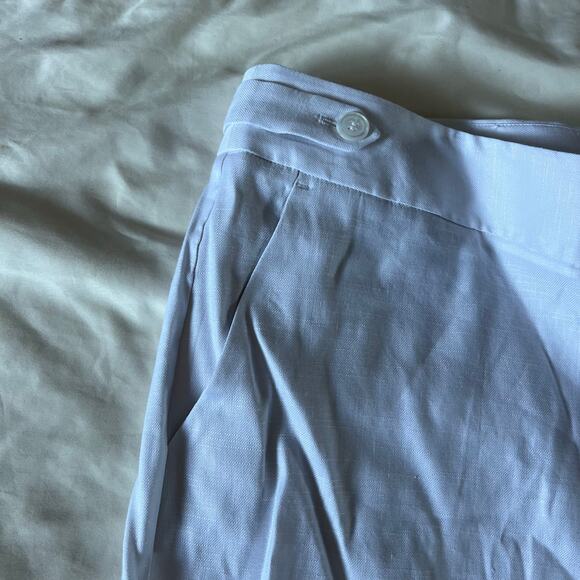 Talbots Plus Size White Linen Blend Straight Leg Trouser Wmns 22W Casual Preppy - Picture 2 of 10